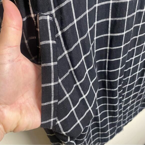 Soft Joie Eguine Black White Plaid Dress Cotton Size S - Picture 7 of 8